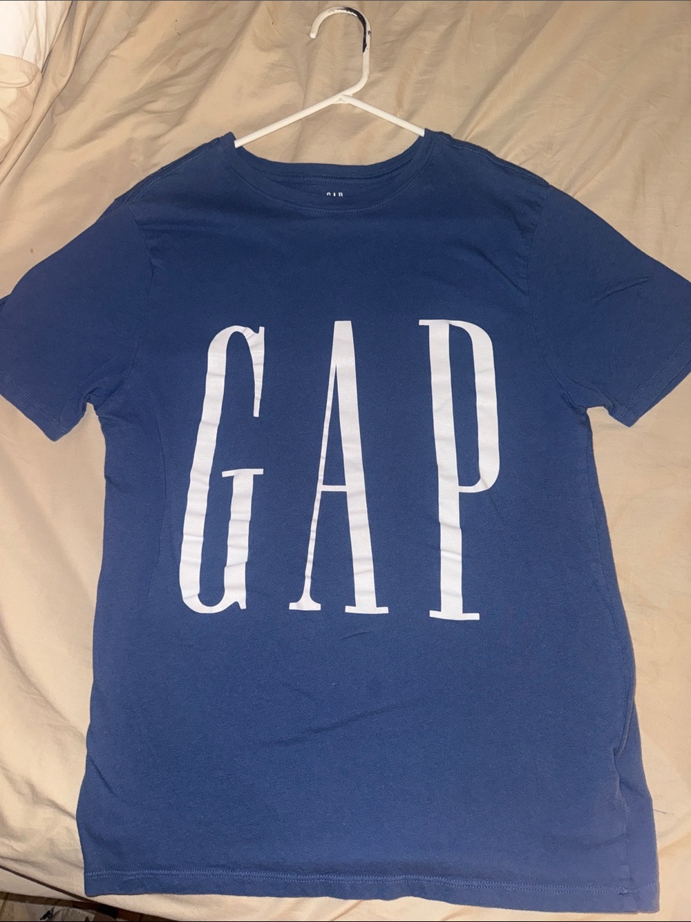 GAP Men's Blue Short Sleeve Tee with White Logo